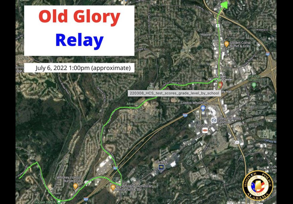 Old Glory Relay to make way through Hoover Wednesday